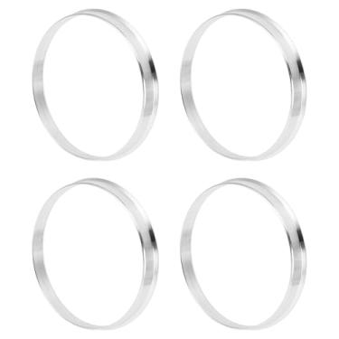 Imagem de INFINAUTO Anéis centralizados no cubo da roda do carro OD 76,1 mm para ID 73,6 mm eixo central de rodas amortecedores Hubrings liga de alumínio tom prata durável
