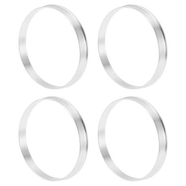 Imagem de INFINAUTO Anéis centralizados no cubo da roda do carro OD 74,1 mm para ID 71,6 mm eixo central de rodas amortecedores Hubrings liga de alumínio tom prata durável