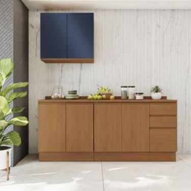 Imagem de Cozinha Modulada Compacta 200cm 06 Portas 3 Gavetas Ciela Kappesberg, 