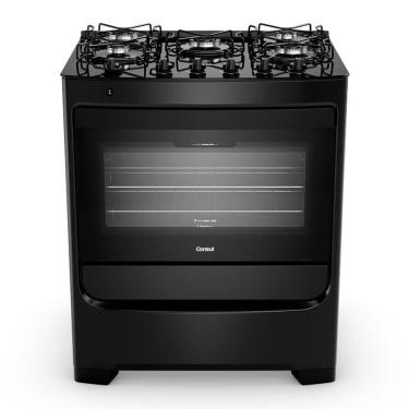 Imagem de Fogão De Piso Consul 5 Bocas CFS5VBEUNA Acendimento Automático Mesa De Vidro Preto Bivolt