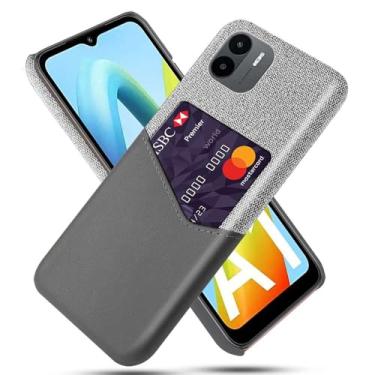 Imagem de Capa para Xiaomi Redmi A1,Tela e tampa de couro PU,Antideslizante,360°cobertura completa à prova de choque com 1 slot de cartão atrás,Prevenção de queda-Gray