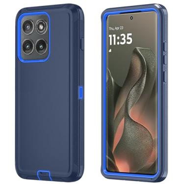 Imagem de Qinmay Capa de telefone para Motorola Moto Edge 5G 2025, capa de telefone resistente à prova de choque e à prova de quedas de 3 camadas para Moto Edge 2025, (azul escuro)