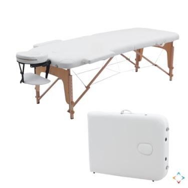Imagem de Maca Portátil Premium, Divã Cama de Fisioterapia, Estética, Massoterapia, Massagem, Quiropraxia, Depilação, Tatuagem - Altura Ajustável + Bolsa de Transporte - Arktus (Branco)