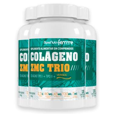 Imagem de Kit 3 Colágeno ZMC Trio ApisNutri 120 Comprimidos