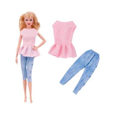 Imagem de Conjunto De Roupas De Boneca Barbie De 11,8 Polegadas, Camiseta, Jaque