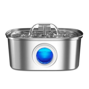 Imagem de Bebedouro para Gatos Inoxidável 3,2L Automático Filtro Água Fresca(Forma de onda​)