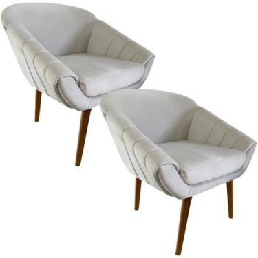 Imagem de Kit Duas Poltronas Giovana em Sued Premium - Sua Casa Decorações,  Beg