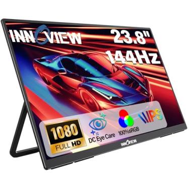 Imagem de InnoView Monitor Portátil 23,8" 1080P, Fhd 100Hz 100% Srgb Ips Usb-C Hdmi Grande Monitor De Jogos Para Casa E Trabalho Com Suporte Ajustável De 180° Para Laptop, Macbook, Telefones (23,8" Fhd 100Hz)