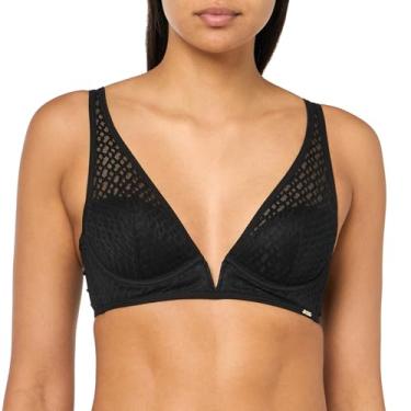 Imagem de BOSS Sutiã feminino triângulo de renda B, Preto icônico, (36) 36B