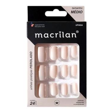 Imagem de Unhas Postiças UP303A Tamanho Médio Perolado - Macrilan