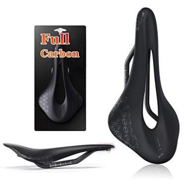 Imagem de Assento de bicicleta de carbono completo, selim de bicicleta de estrada para homens e mulheres, confortável, ergonômico, selins de substituição à prova d'água, confortáveis passeios de ciclismo para