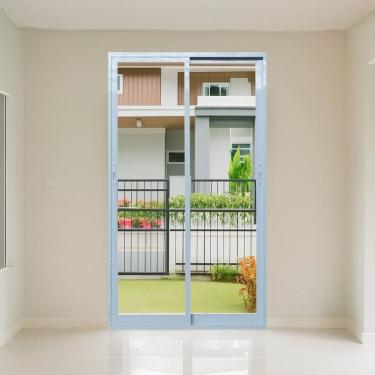 Imagem de Porta de Correr 2 Folhas 200x215cm Vidro Temperado 6cm Fábrica do Alumínio Branco