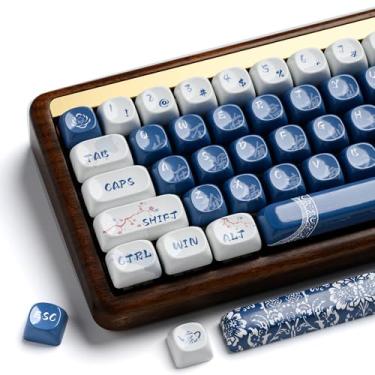 Imagem de Hkfos Teclas PBT com revestimento cerâmico XVX, conjuntos de teclas MOA, teclas de sublimação de tinta para teclados mecânicos Cherry Gateron MX Switchs