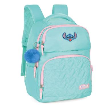 Imagem de Mochila Grande Casual Lilo e Stitch Reforçada Juvenil Verde