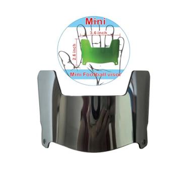 Imagem de Mini viseira de capacete de futebol transparente com clipes, ajuste universal para colecionadores e exibição (cinza espingarda)