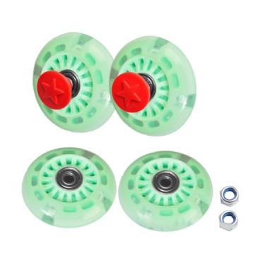 Imagem de UGPLM Peças de reposição criativas profissionais para serviços pesados ​​Roda giratória de PU sólida Roda sólida para carrinho de praia Carrinho de praia, Verde