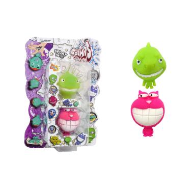 Imagem de 2 Bonecos Tubarão Verde e Gato Rosa - Splats Head Mini