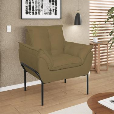 Imagem de Poltrona Decorativa Luxo Recepção Clínica Estética Preto Capuccino