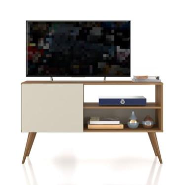 Imagem de Rack Bancada Gardénia Com Pés Retrô Moderno (NATURE/OFF)