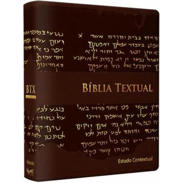 Imagem de Livro - Biblia Textual - Luxo Marrom, 1, 17 x 24.5