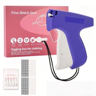 Imagem de Pistola fixadora de roupas Stich Gun, azul, ferramenta de marcação de costura portátil com 1000 fixadores, 6 agulhas, para reparo de roupas