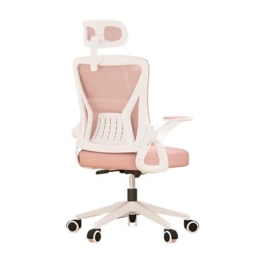 Imagem de Cadeira de escritório com encosto alto com apoio de braço ajustável e encostos de cabeça, cadeira ergonômica de malha de escritório, cadeira giratória de jogos de computador para homem e mulher