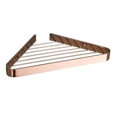 Imagem de Suporte de chuveiro de canto, prateleira de chuveiro de metal triangular, organizador de box de parede para chuveiro interno e banheiro, prateleira de chuveiro de 6 cores (ouro rosa)