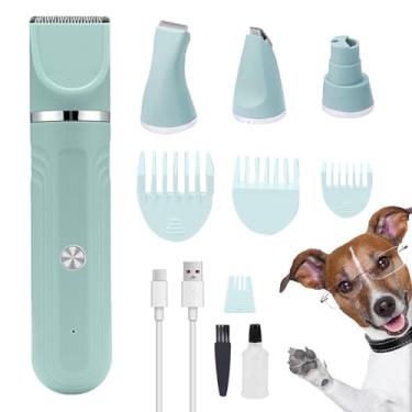 Imagem de Rrlihjgu Kit de Tosquia para Cães | Tesouras Elétricas Recarregáveis 4 em 1 para Animais Domésticos,Ferramenta Elétrica Ajustável Com Tesouras Para Gatos E Cachorros