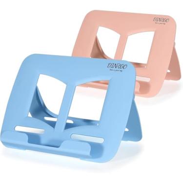 Imagem de Suporte de livros – Suporte de documentos ajustável e portátil para cozinha, leitura, mesa, livros de cozinha, livros de música, iPads, laptops com várias posições e clipes de página, elegante e