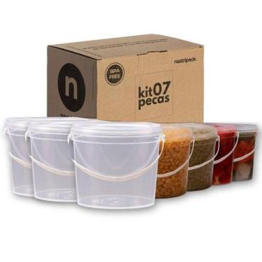 Imagem de Balde 1.8L Transparente Com Alça 7 Pçs - Nastripack