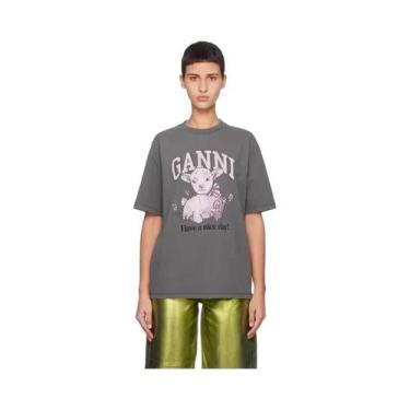 Imagem de Camiseta Feminina De Algodão Estampada De Desenho Animado De Verão Sol