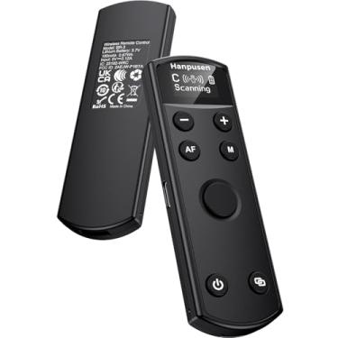 Imagem de Para controle remoto de câmera Canon, obturador sem fio recarregável Hanpusen com tela OLED para R50/G7X Mark III/R8/R5/R/RP/R50 V/R10/R5 Mark II/M50/M200/6D Mark II/M6 Mark II, substitui BR-E1