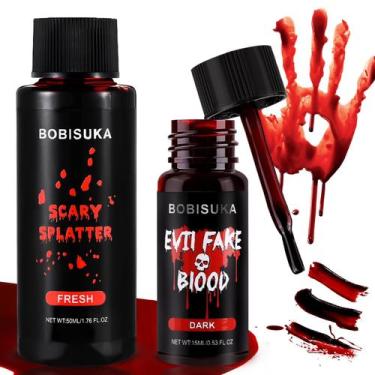 Imagem de Kit de maquiagem de sangue falso de Halloween BOBISUKA com textura rea
