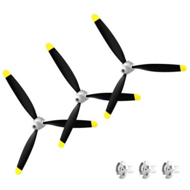 Imagem de rcxsuv 3 Sets of High-Performance 4-Blade Propeller Spares for F4U RC Plane 4 Channel Remote Control Airplane Models, Including Carbon Fiber Nose Cone, Propeller Savers