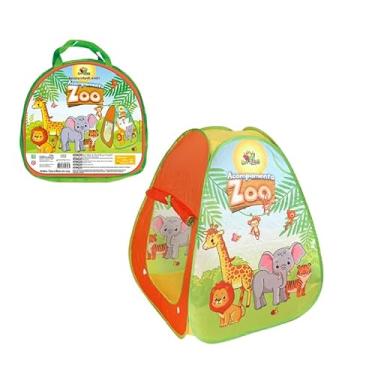 Imagem de Barraca Infantil Toca Tenda Cabana Dobrável Divertida Linha Premium M5 Armarinhos (Acampamento Zoo)