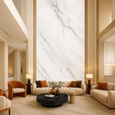 Imagem de Kit 4 Placa Adesiva Parede Rolo Painel Mármore 260X120 Luxo - Tribosho