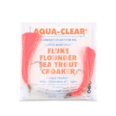 Imagem de Aqua-Clear, Hi-Lo Pearl Accent Hair Teaser Rig, Linguado/Fluke/Seatrout/Croaker, 3/0 Nickl Octo Hook, AFW Swivel, 40 lb / 18.1 kg GS Mono, T-Standoff, Cabelo Rosa, Detalhe Pérola