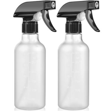 Imagem de Pacote com 2 frascos de spray, 300 ml, névoa e corrente, frasco pulverizador de água vazia resistente, recipientes recarregáveis de plástico livre de BPA para soluções de limpeza, plantio, cabelo com