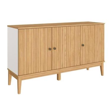 Imagem de Aparador 3 Portas Linha Riscado MB1061 Movelbento, Mel/Off White