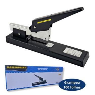 Imagem de Grampeador de Metal Grande reforçado para até 100 folhas profissional 