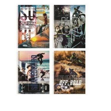 Imagem de Caderno universitário Capa Dura 20 matérias Escola- Kit 2un - Elite, e