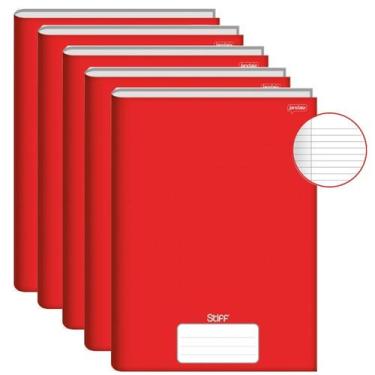 Imagem de Caderno Brochura Grande Capa Dura 96 Folhas Kit 5un Stiff Escolar Educ