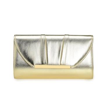 Imagem de IXEBELLA Bolsa feminina para noite elegante bolsa de mão formal plissada PU clutch para casamento/formatura/festa/eventos black-tie, Ouro claro