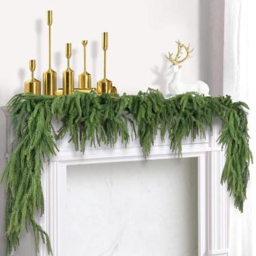 Imagem de Guirlandas de pinho de Natal de Norfolk Geegoods, 2 peças, 183 cm
