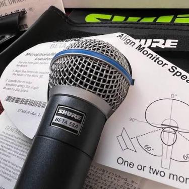 Imagem de Microfone Shure Beta 58a Dinâmico Supercardióide Preto Shop Preto - BO