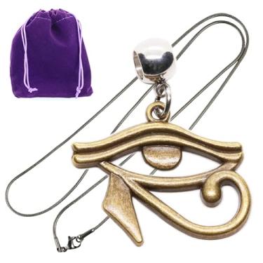 Imagem de Dave The Bunny Colar Olho de Hórus com Olho do Mal - Colar de Proteção de Decoração Egípcia para Homens e Mulheres - Joias com Símbolo Antigo para Defesa Espiritual e Estilo - Pingente de Design