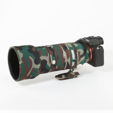Imagem de CHASING BIRDS Capa protetora de lente impermeável camuflada para Sony FE 70-200 mm F4 G OSS capa protetora de lente à prova de chuva (camuflagem verde militar, com TC de 1,4 X (SEL14TC))