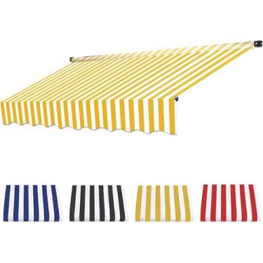 Imagem de Substituição Para Toldo Retrátil, Telhado De Proteção Solar Para Toldos Retráteis, Tecido De Toldo Durável, Proteção De Toldo Multiuso à Prova D'água, Yellow and white, 3m