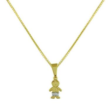 Imagem de Pingente Menino Grande Folheado A Ouro - Radhau Joias, Único, Dourado