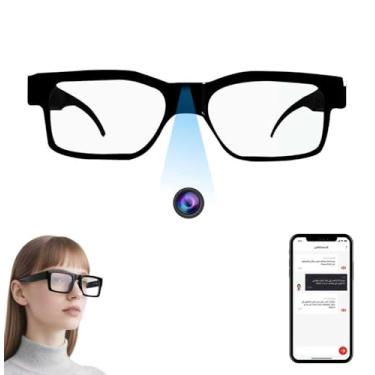 Imagem de Óculos de câmera de vídeo HD 1080p para esportes ao ar livre, óculos portáteis, adequados para dirigir, andar de bicicleta, pesca, caminhadas, caça (inclui cartão de memória de 64 G)